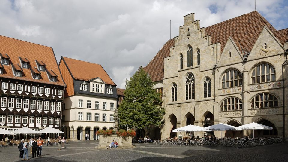 Rathaus und Marktplatz in Hildesheim