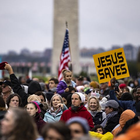 Evangelikale Christen am vergangenen Wochenende auf einem Konzert vor dem Washington-Monument