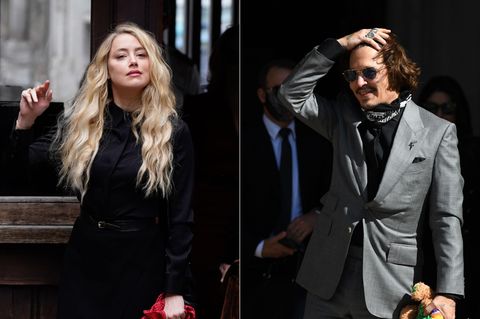 Amber Heard und Johnny Depp im Juli vor dem Gericht in London