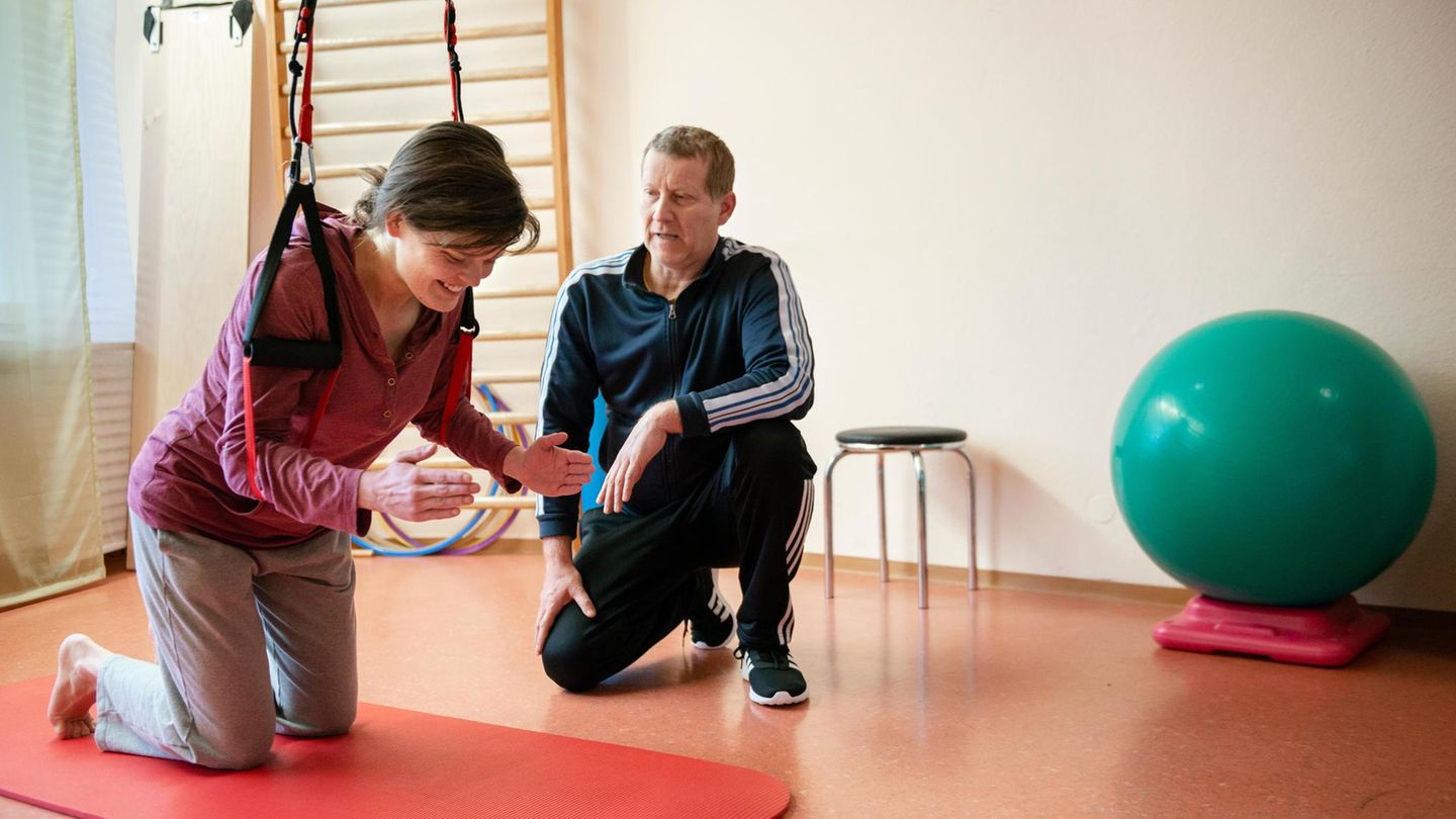 Abja Reumschüssel bei der Physiotherapie