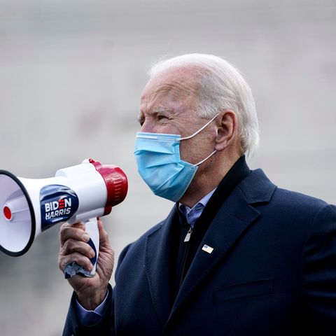 Joe Biden spricht am Tag der US-Präsidentschaftswahl während einer Wahlkampfveranstaltung in Scranton