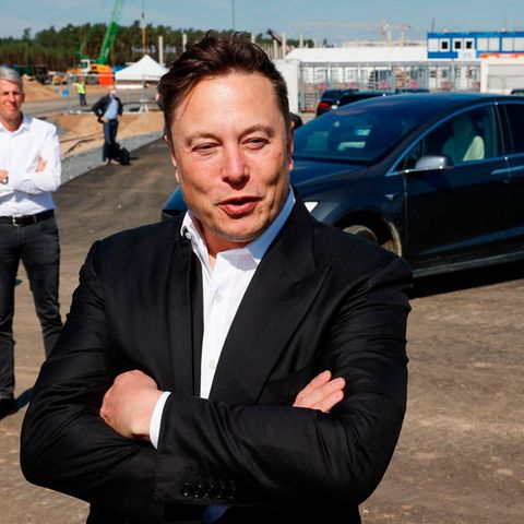 Elon Musk im September in Grünheide