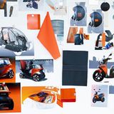 Eine Pinwand des Designteams in der Casa Seat