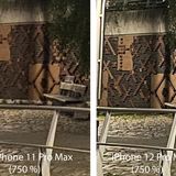 Wie groß die Unterschiede zweier iPhone-Generation innerhalb eines einzigen Jahres sind, zeigt dieses Bild. Links ein Bildausschnitt (750-prozentige Vergrößerung) auf dem iPhone 11 Pro Max, rechts auf der 12er Generation.