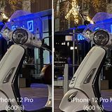 Erst wenn man tief (600 Prozent) hineinzoomt, erkennt man, dass das 12 Pro Max etwas mehr Details zeigt - erkennbar etwa am Scheinwerfer. Doch wie gesagt: Die Unterschiede sind in solchen Situationen minimal. 