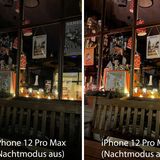 Die Bandbreite ist groß. Links ein Foto des iPhone 12 Pro Max mit deaktiviertem Nachtmodus, rechts mit drei Sekunden Belichtung.