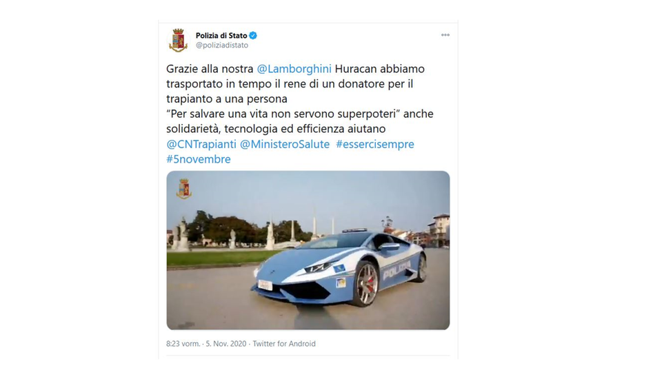 Italien: Lamborghini Huracán der Staatspolizei