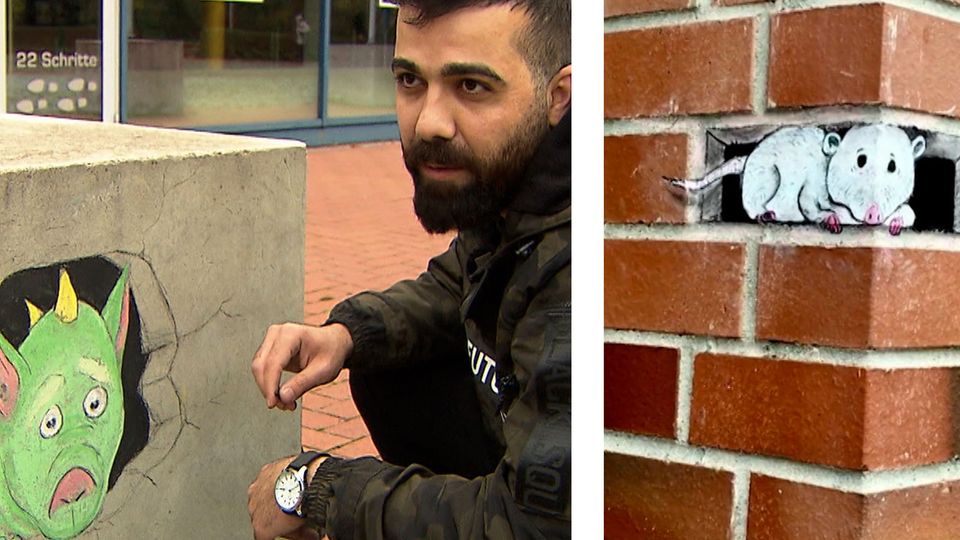 Street-Art: Niedliche 3D-Kreide-Bilder lockern den Alltag auf Street-Art: Niedliche 3D-Kreide-Bilder lockern den Alltag auf