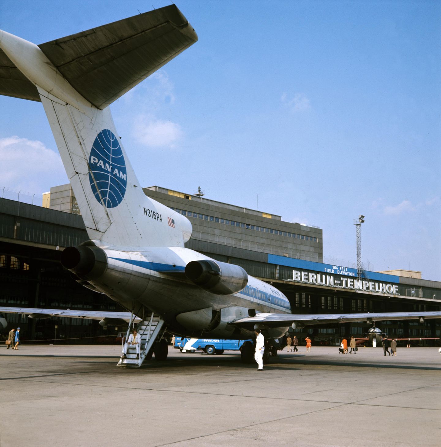 Eine Boeing 727 von Pan American Airways in Berlin-Tempelhof