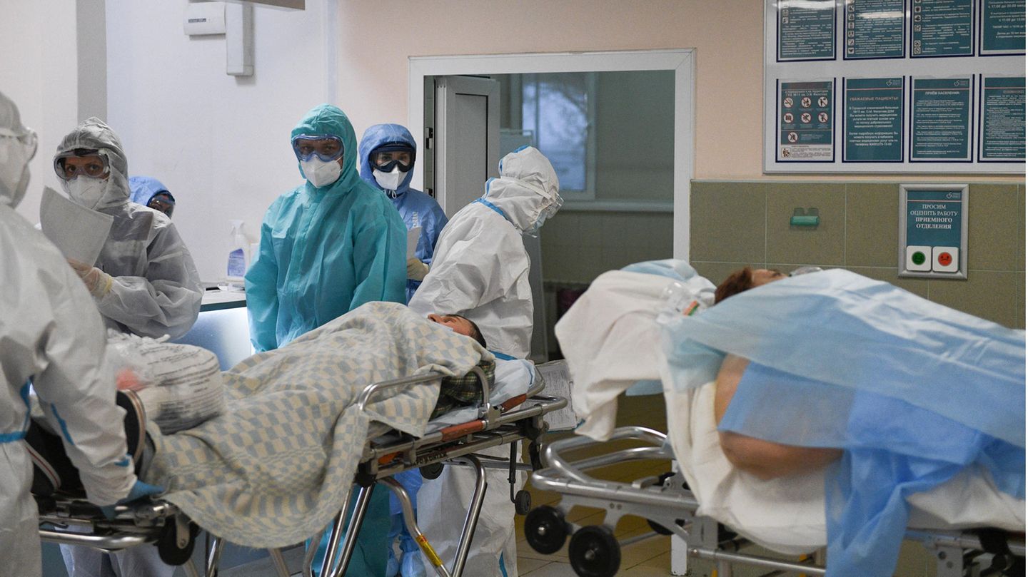 Moskau, Russland: Das Krankenhaus Nr. 15 ist nur noch Corona-Patienten vorbehalten.