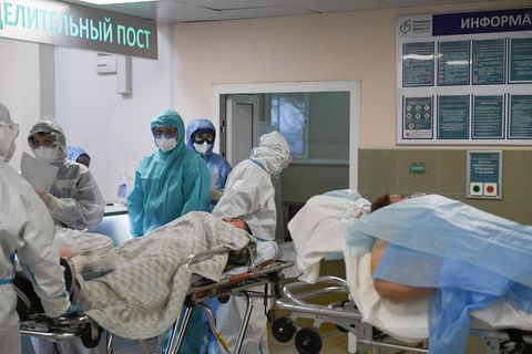 Moskau, Russland: Das Krankenhaus Nr. 15 ist nur noch Corona-Patienten vorbehalten.