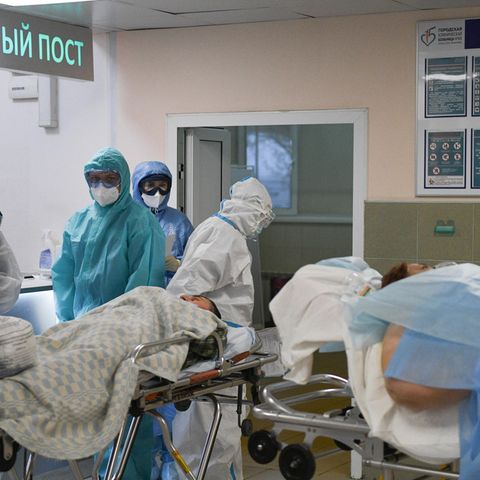 Moskau, Russland: Das Krankenhaus Nr. 15 ist nur noch Corona-Patienten vorbehalten.