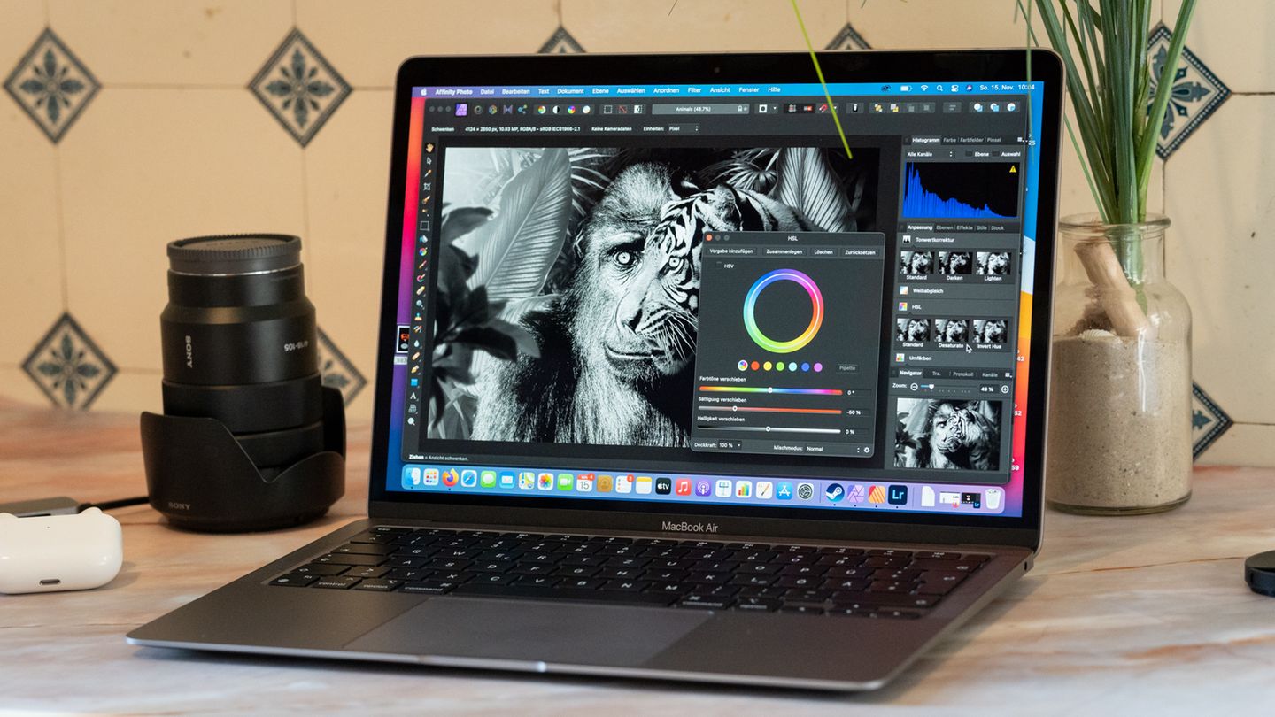 Die Bildbearbeitungs-Software Affinity Photo läuft ohne Probleme auf dem Macbook Air mit M1-Chip.