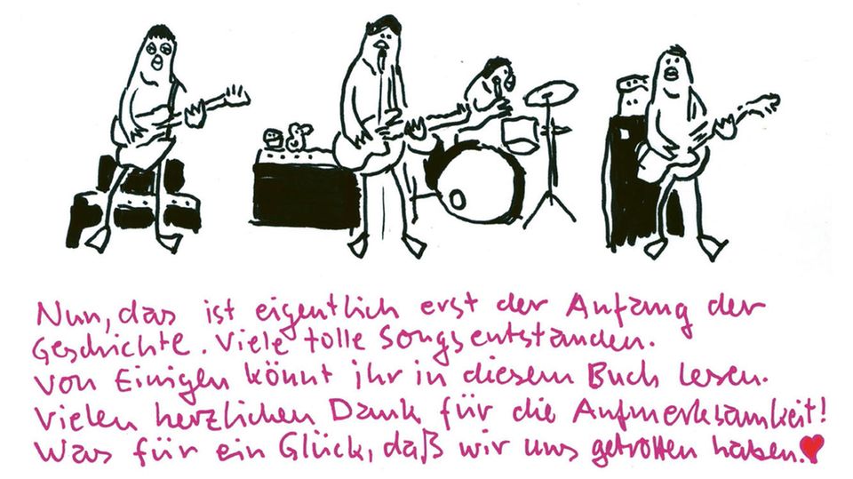 Arne Zank hat die Band als Vögel gezeichnet
