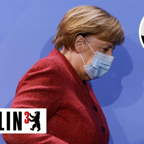 Angela Merkel nach der Pressekonferenz in Berlin