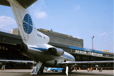 Eine Boeing 727 von Pan American Airways in Berlin-Tempelhof