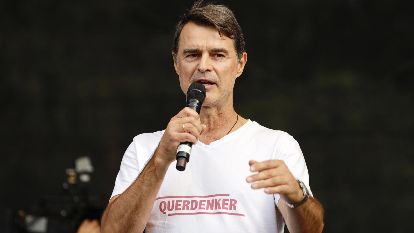 Thomas Berthold auf der Querdenker-Demo Ende August in Berlin