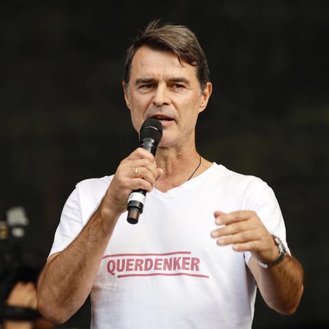 Thomas Berthold auf der Querdenker-Demo Ende August in Berlin
