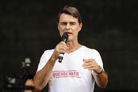 Thomas Berthold auf der Querdenker-Demo Ende August in Berlin