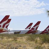 Endstation Wüste: Acht Airbus A380 hat Qantas im Sommer 2020 nach Kalifornien ausgeflogen, wo die Maschinen in Victorville langfristig geparkt sind und gegebenfalls reaktiviert werden können.