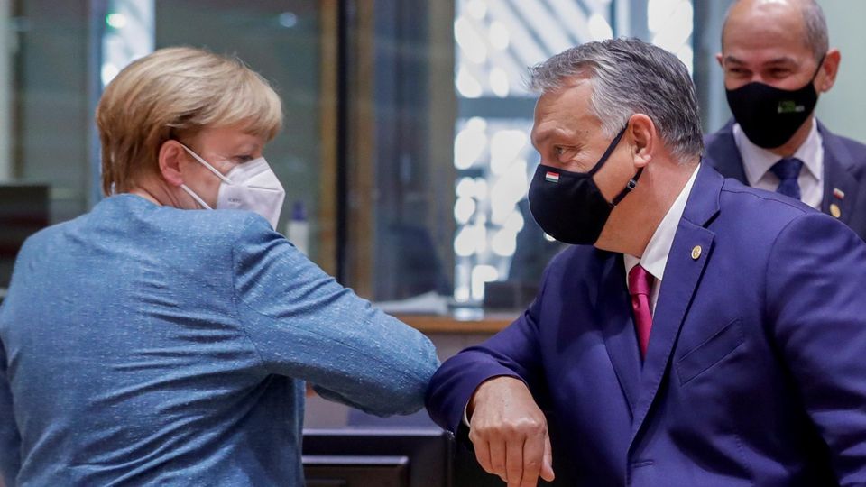 Bundeskanzlerin Angela Merkel (CDU) und Viktor Orban, Premierminister von Ungarn