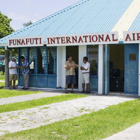 Funafuti, der Hauptstadt des Inselstaats Tuvalu, eines der wenigen Länder