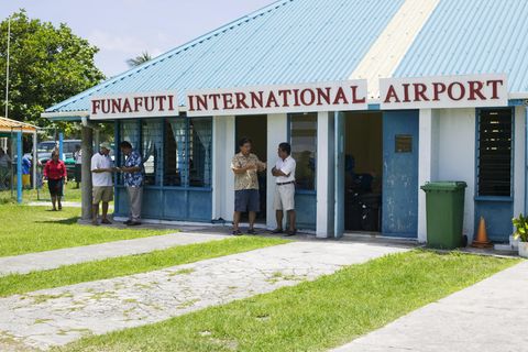 Funafuti, der Hauptstadt des Inselstaats Tuvalu, eines der wenigen Länder