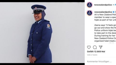 Neuseeland: Polizistin mit Kopftuch