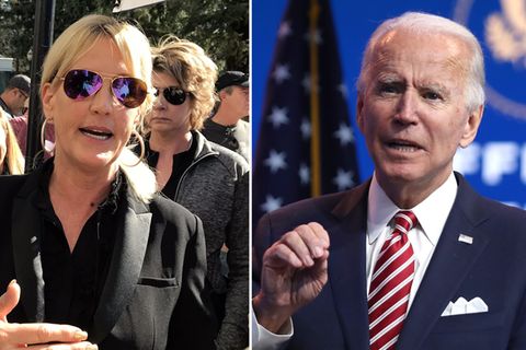 Umweltaktivistin Erin Brockovich und der designierte US-Präsident Joe Biden