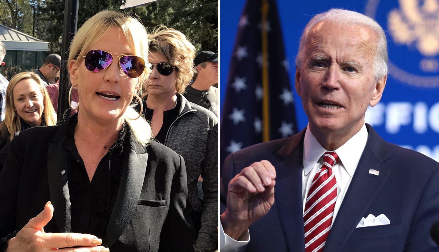 Umweltaktivistin Erin Brockovich und der designierte US-Präsident Joe Biden