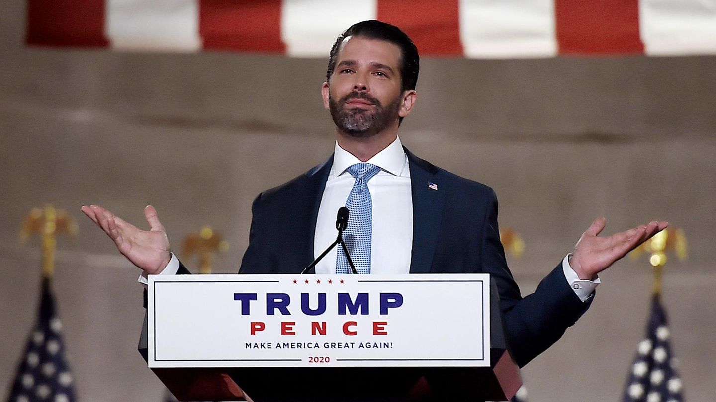 Donald Trump Jr. Coronavirus: Donald Trump Jr. hält eine Rede