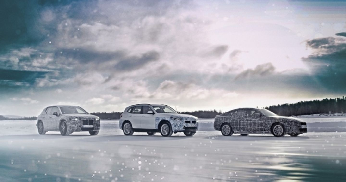BMW iX3, BMW iX, BMW i4 im Eis