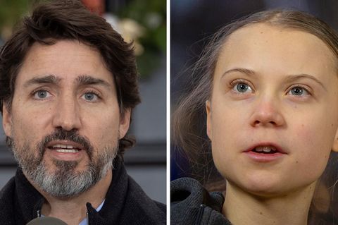 Der kanadische Premierminister Justin Trudeau und Greta Thunberg