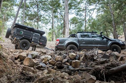 Im Vergleich zu dem Full-Size-Pick-up wirkt der Hänger fast zierlich.