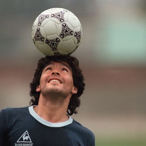 Diego Maradona während einer Trainingseinheit vor der WM 1986, die er mit Argentinien gewann
