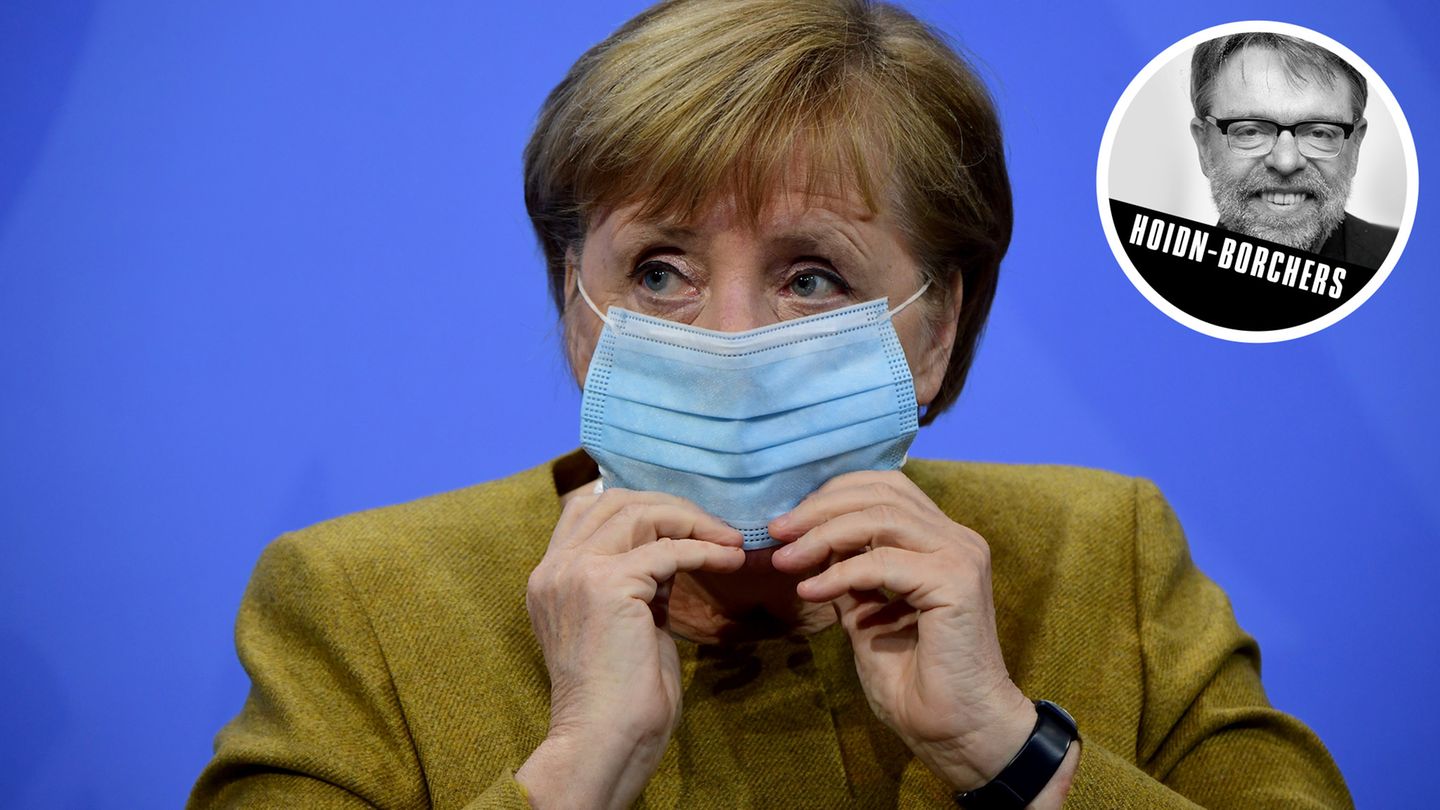 Berlin hoch 3 von Andreas Hoidn-Borchers zum Corona-Gipfel mit Merkel