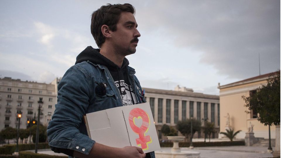 Demonstrant in Athen 2018