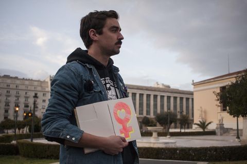 Demonstrant in Athen 2018