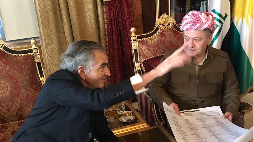 Bernard-Henri Lévy und Masud Barzani, bis 2017 Präsident der Autonomen Region Kurdistan im Nordirak