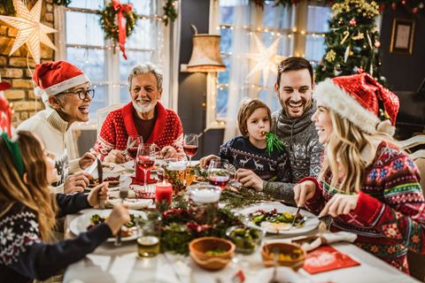 Weihnachtsessen mit der Familie