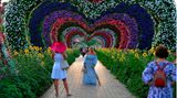 Die florale Schau wird auf einer Fläche von 72.000 Quadratmetern in der Nähe des Dubai Autodrome im Osten der Metropole veranstaltet.