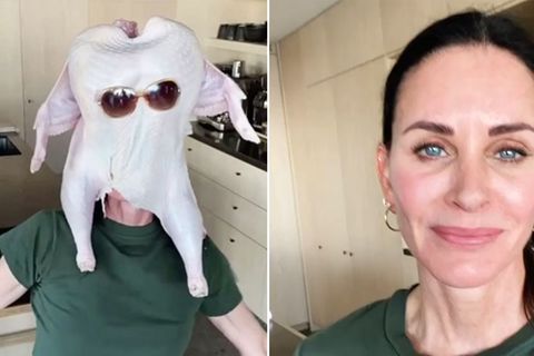 Courteney Cox spielt berühmte "Friends"-Szene mit Truthahn nach