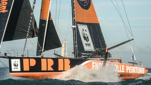 Boot des französischen Skippers Kevin Escoffier