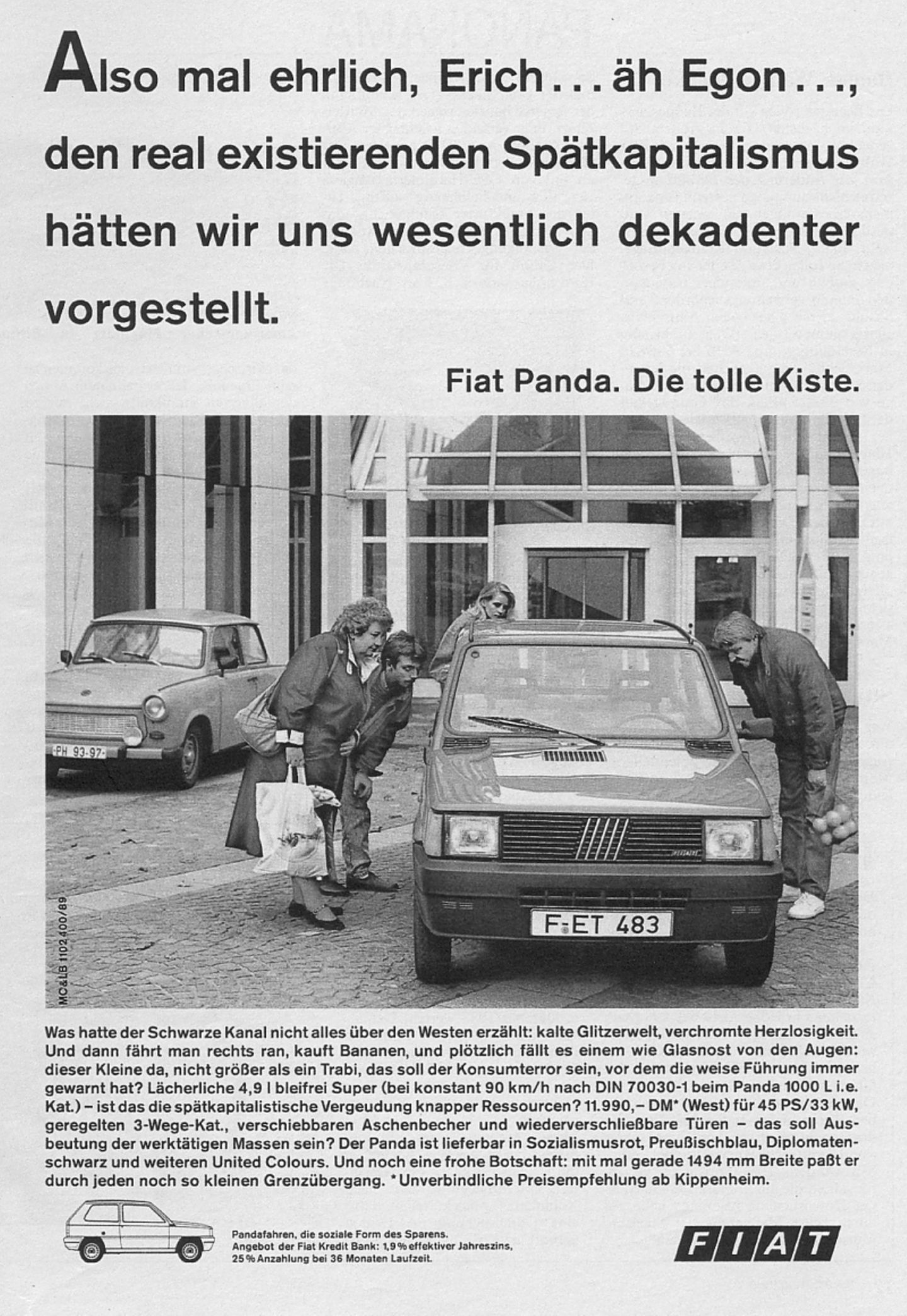 Historische Anzeige für den Fiat Panda