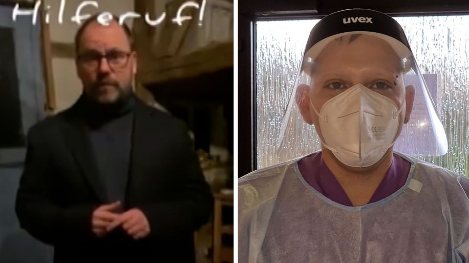 News zum Coronavirus: Frank Hix Bürgermeister von Bad-Sooden Allendorf und Altenpfleger Marco Köhler. Frank Hix Bürgermeister von Bad-Sooden Allendorf und Altenpfleger Marco Köhler.