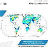 Rot heißt: Hier ist der Nutzungsgrad erneuerbarer Energien am höchsten - zum Beispiel im südlichen Chile