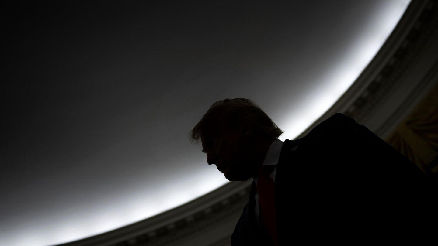 Ein Schattenriss von Donald Trump