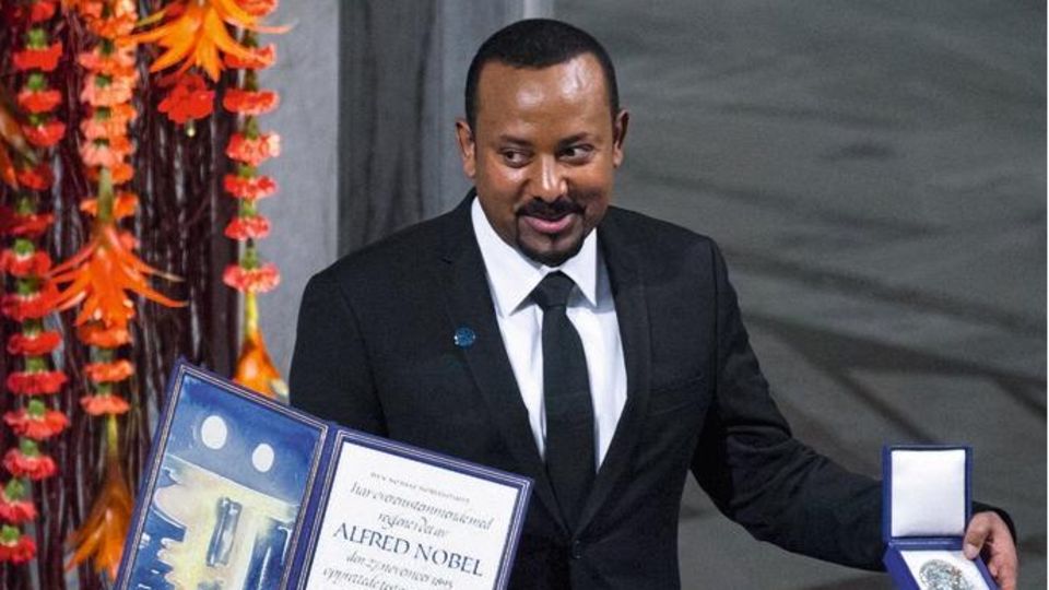 OSLO, 10/12/2019: Peace prize ceremony in Oslo City Hall. Etiopias prime minister Abiy Ahmed accepted the prize Hoffnungsträger: Äthiopiens Premierminister Abiy Ahmed mit dem Friedensnobelpreis