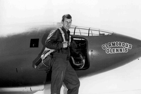 Mit dieser Bell X-1 durchbrach Yeager die Schallauer. Er benannte das Flugzeug nach seiner Frau, wie schon zuvor seine Maschinen im Zweiten Weltkrieg. 