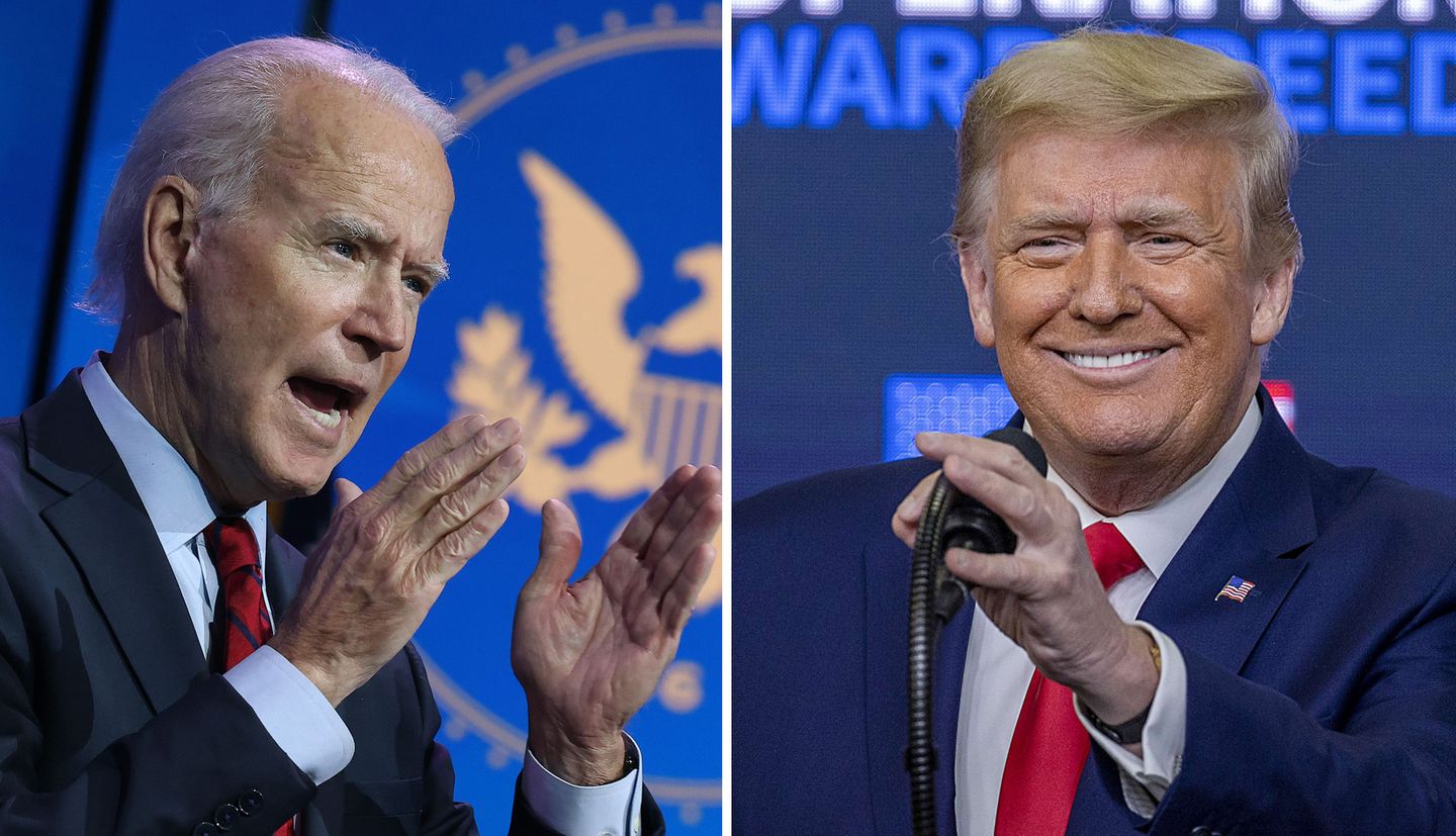 Joe Biden (l.) und Donald Trump